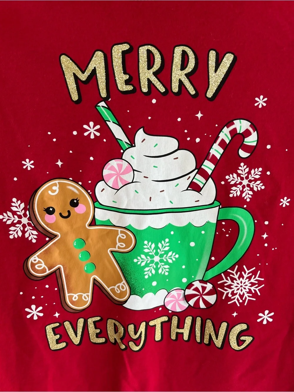 Girls Christmas Top Merry Everything Christmas Gingerbread Hot Cocoa